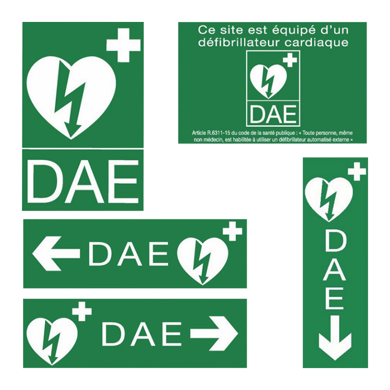 Pack 5 pancartes defibrillateur