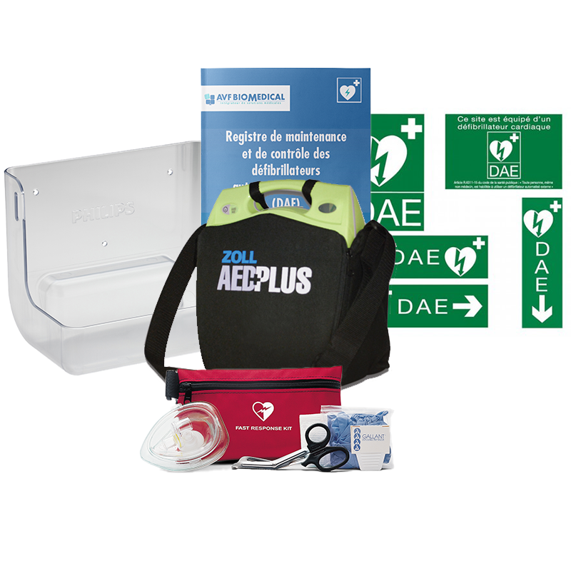 Défibrillateur Automatique Zoll AED Plus avec Armoire et Kit de