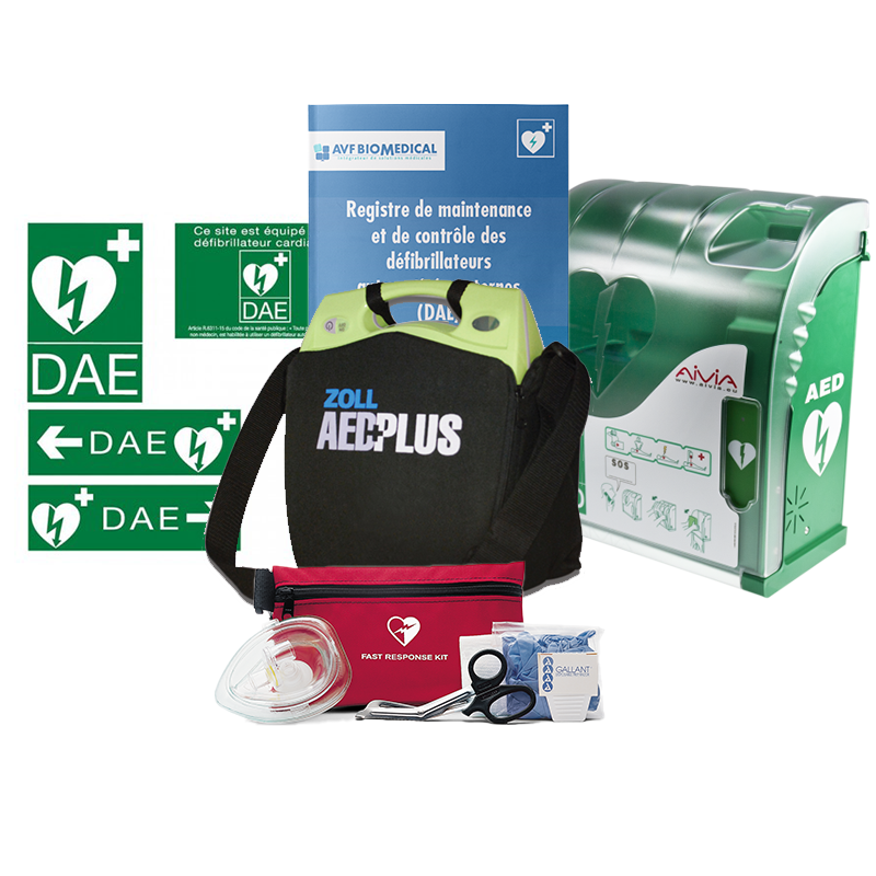 Défibrillateur Automatique Zoll AED Plus avec Armoire et Kit de
