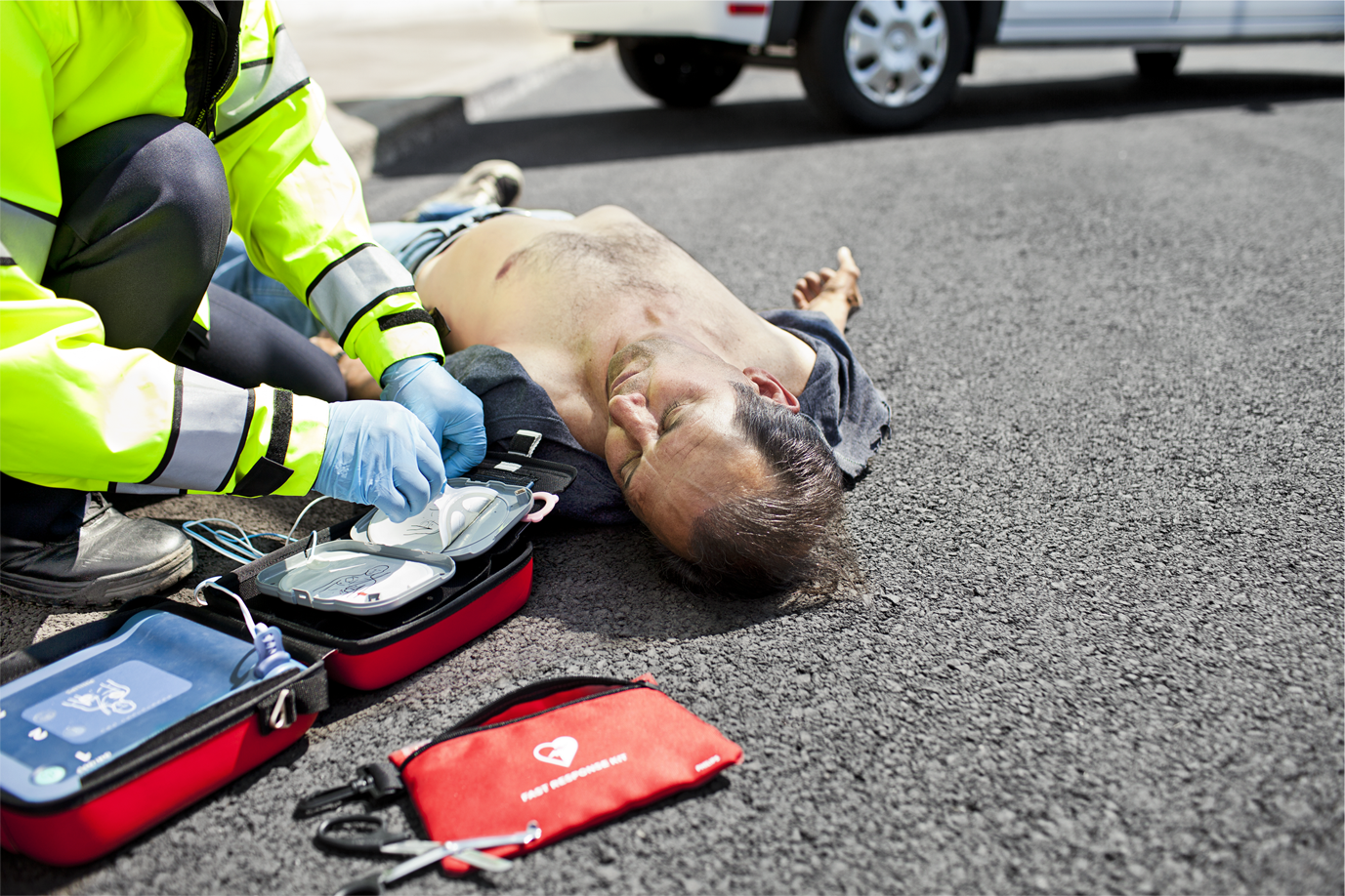 Défibrillation sur victime